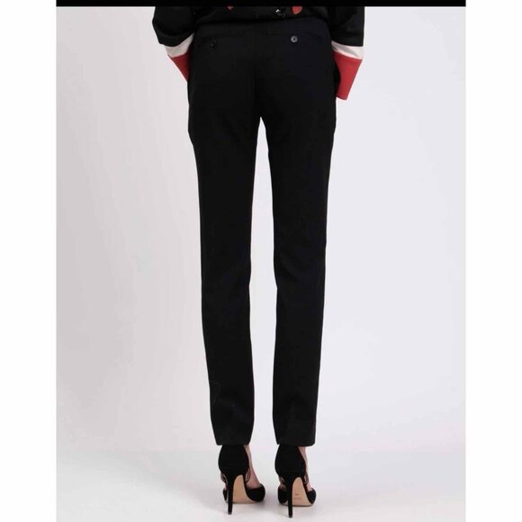 BURBERRY UNIFORM Wool Slim Tuxedo Trousers Pants Black Size US 2 - Picture 11 of 12